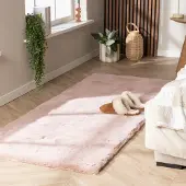 NATURL. Tapis de couloir doux à poils longs - Comfy Supreme Rose | 80x250 cm | Tapis de couloir | Pile haute