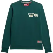 Superdry pour homme. M2013965A Sweat-shirt imprimé Vert athlétique (L), Casuel, Coton