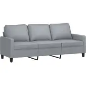vidaXL Ensemble de canapés 4 pièces avec coussins Tissu gris clair