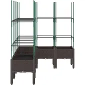 vidaXL Jardinière avec treillis marron 160x120x142,5 cm PP