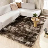 FRAAI Tapis à poils longs - Glorious Argent/Gris | 140x200 cm | Rectangulaire | Pile haute