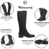 Tamaris Boots 'Stiefel Damen 1-25618-43/001 Echtleder in schwarz' noir