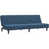 vidaXL Canapé-lit à 2 places Bleu Velours