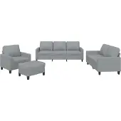 vidaXL Ensemble de canapés 4 pcs avec coussins Gris clair Tissu