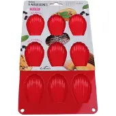 CREALYS Moule Silicone 9 Madeleines Rouge