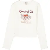 Garcia T-Shirt orange / bourgogne / blanc