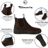 Tamaris Chelsea Boots 'Chelsea Boots 1-25403-43-309 309 Echtleder in braun' marron