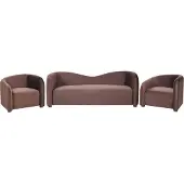 Beliani Ensemble de salon 5 places VELTADA Velours Marron foncé