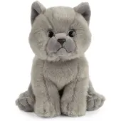 Living Nature Doudou chaton british shorthair gris 16cm peluche