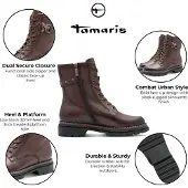 Tamaris Bottines à lacets brun foncé
