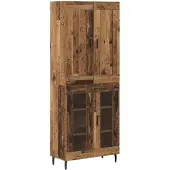 vidaXL Meuble haut, 2 pièces, bois d'œuvre, 69,5 x 34 x 180 cm, matériau de bois