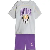 Adidas Survêtement 'x Disney Minnie Maus' gris chiné / violet / orange clair / noir