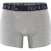 Phil&Co. Boxers 'Retro' bleu foncé / gris