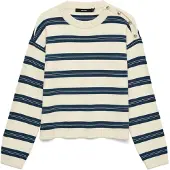 Vero Moda Pull-over 'VMGOLD' beige / bleu