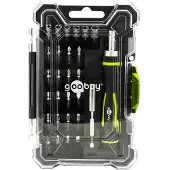 Goobay 77840 Jeu de tournevis avec jeu d'embouts 26 pièces - Jeu d'outils pour les travaux de vissage, de montage et de bricolage de précision