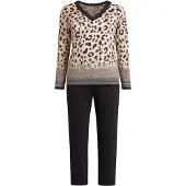 Goldenbay Pyjama 'Bergenia' beige / noir