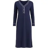 Goldenbay Chemise de nuit 'Oleander' bleu foncé / blanc