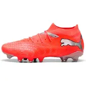 Puma Femmes, Chaussures de football, FUTURE 9 MATCH FG/AG Wn's (41), Argent, Noir, Blanc, Rouge