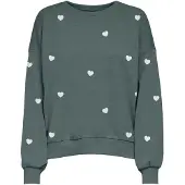 ONLY Sweat-shirt 'ONLBROOKE' sapin / blanc