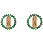 NAEMI Boucles d'oreilles or / émeraude