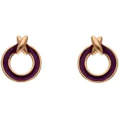 NAEMI Boucles d'oreilles or / violet foncé