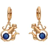Faina Boucles d'oreilles bleu marine / or