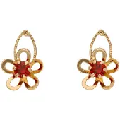 Gaya Boucles d'oreilles or rose / rouge rubis