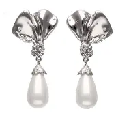 Faina Boucles d'oreilles argent / blanc