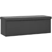 vidaXL Banc de rangement pliable Gris PVC