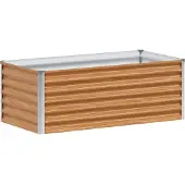 vidaXL Lit surélevé brun clair 98 x 50 x 36 cm Acier galvanisé