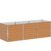 vidaXL Lit surélevé brun clair 240 x 80 x 77 cm Acier galvanisé