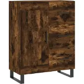 vidaXL Highboard chêne fumé 69,5x34x180 cm bois composite