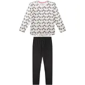 Sanetta Pyjama graphite / noir / blanc perle