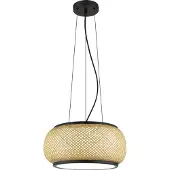 Globo Lampe suspendue Bambora noir avec du bambou