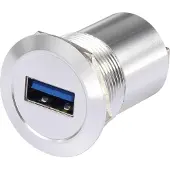 TRU COMPONENTS Prise USB encastrée 3.0, Câble + prise électronique, Argent