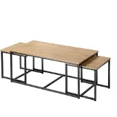CALICOSY - Lot de 3 tables basses gigognes L100 cm - LENNY