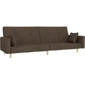 vidaXL Canapé-lit à 2 places avec deux oreillers taupe tissu