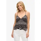 Superdry Printed Woven Sleeveless T-shirt Marron M Femme