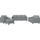 vidaXL Ensemble de canapés 4 pièces avec coussins Tissu gris clair