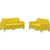 vidaXL Ensemble de canapés 2 pièces jaune velours
