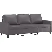 vidaXL Canapé à 3 places Gris 180 cm Similicuir