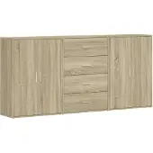vidaXL Sideboards 3 pièces chêne Sonoma 60x31x84 cm bois composite