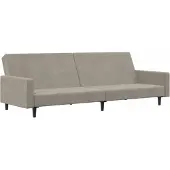 vidaXL Canapé-lit à 2 places gris clair velours