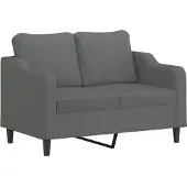 vidaXL Ensemble de canapés 2 pièces avec coussins Tissu gris foncé