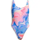 Superdry pour femme. W3010408A Maillot de bain imprimé avec dos plongeant multicolore (XL), Beachwear, Polister recyclé, Durable
