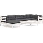 vidaXL Ensemble salon de jardin 8 pièces avec coussins blanc pin massif