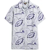 Superdry pour homme. M4010810A Chemise en lin imprimé blanc (L), Casuel, Manche courte