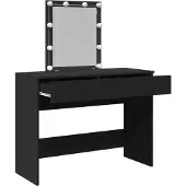 vidaXL Coiffeuse avec éclairage LED noir 100x40x130 cm