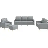 vidaXL Ensemble de canapés 4 pièces avec coussins Tissu gris clair