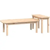 vidaXL Ensemble de 2 tables basses en pin massif